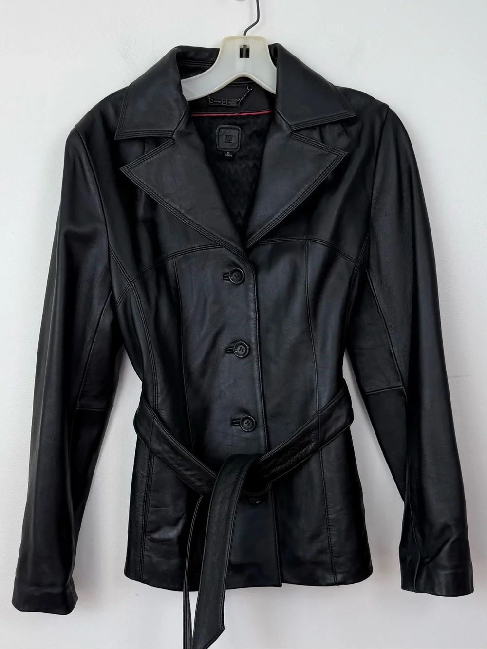 Wilson’s Old Money Genuine Leather Tailored Belted Jacket Size Small